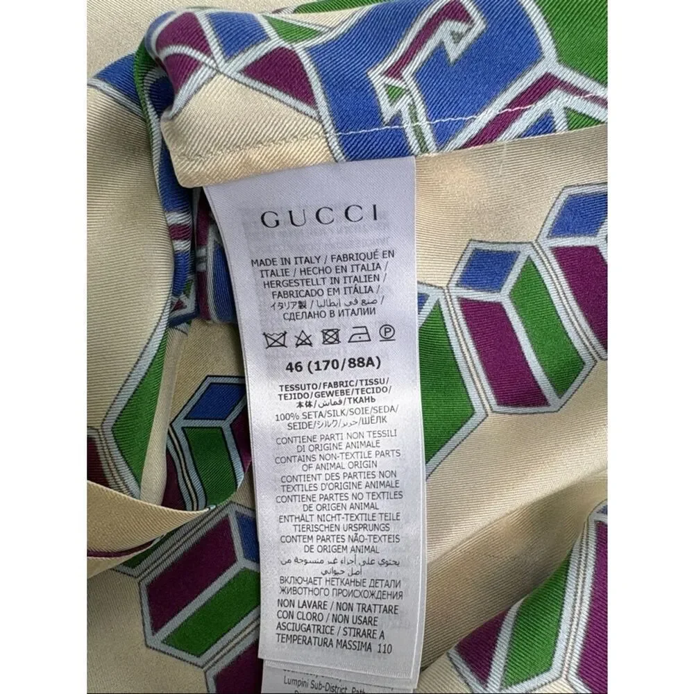 Gucci silk 3-D men’s bowling shirt